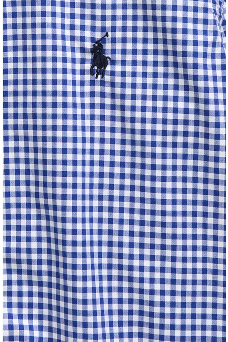 Kids' Gingham Check Cotton Button-Down Shirt, Alternate, color, BLUE MU