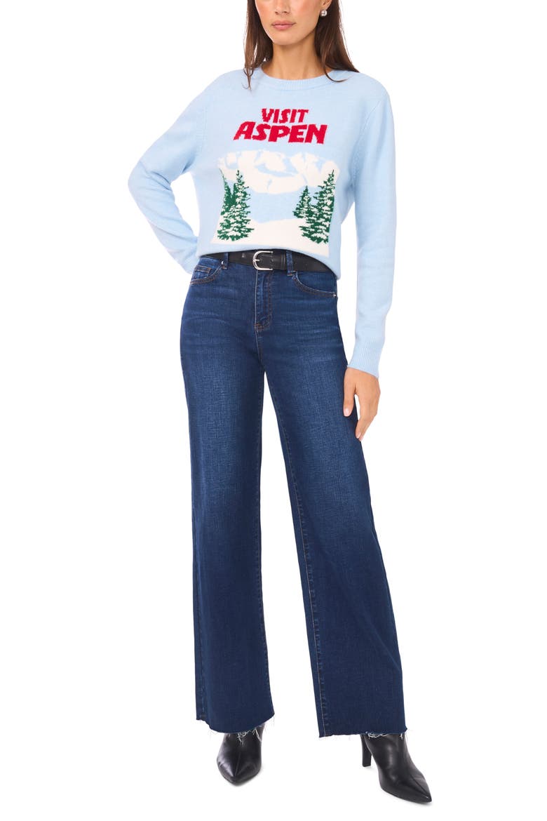 Graphic Crewneck Sweater, Alternate, color, EGGSHELL BLUE COZY