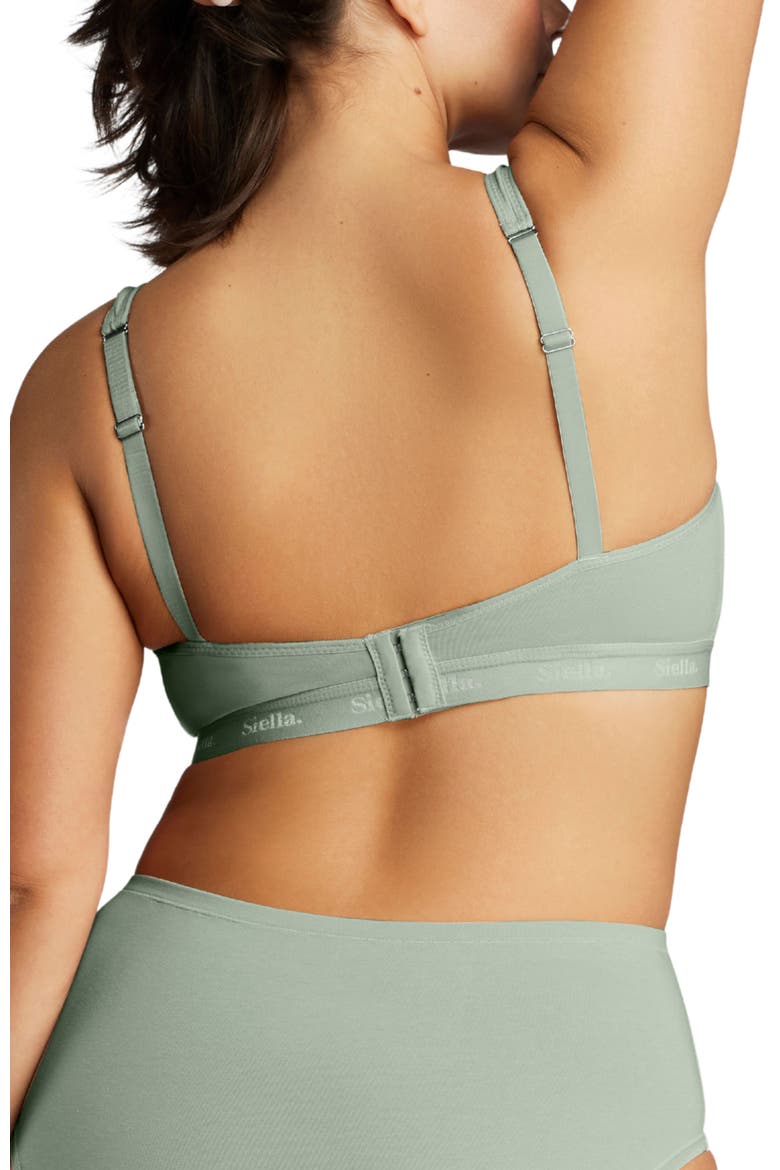 Organic Cotton Plunge Foam Bra, Alternate, color, Sage