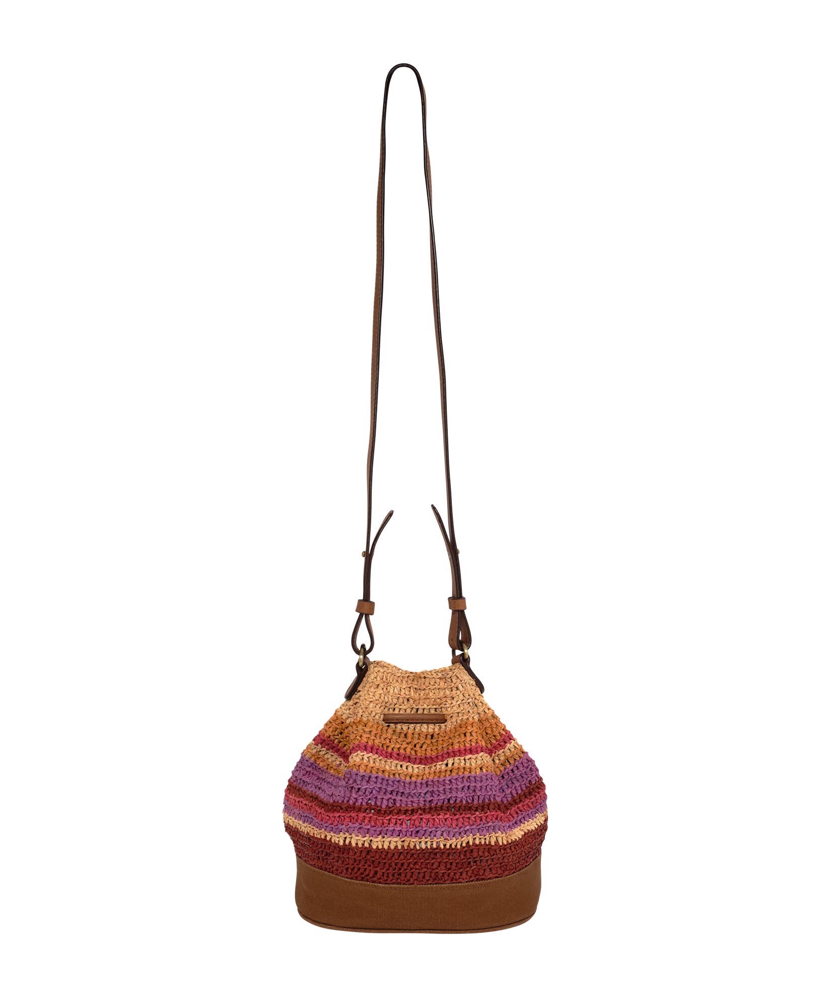 Striped Bucket Bag, Alternate, color, Canyon Sunset