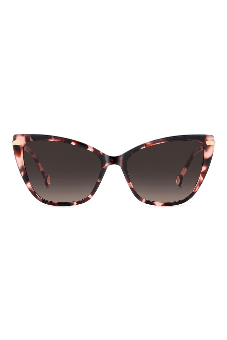 55mm Gradient Rectangular Sunglasses, Main, color, PINK HAVANA/ BROWN SF