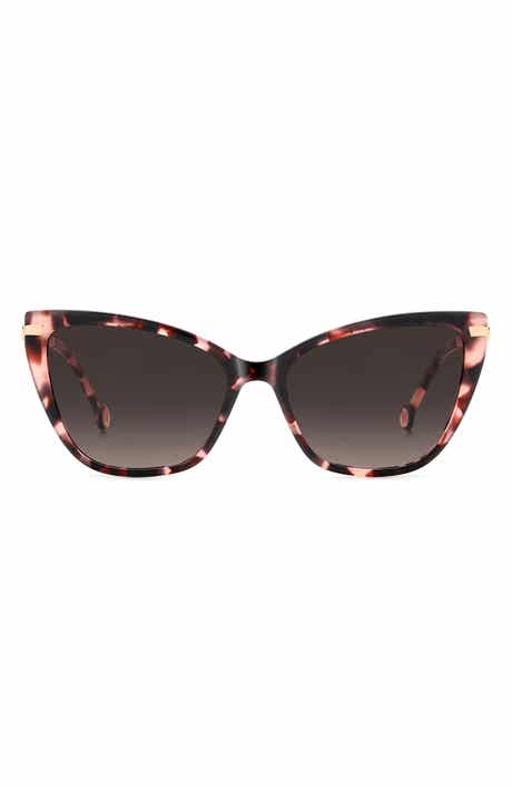 Carolina Herrera 55mm Gradient Rectangular Sunglasses