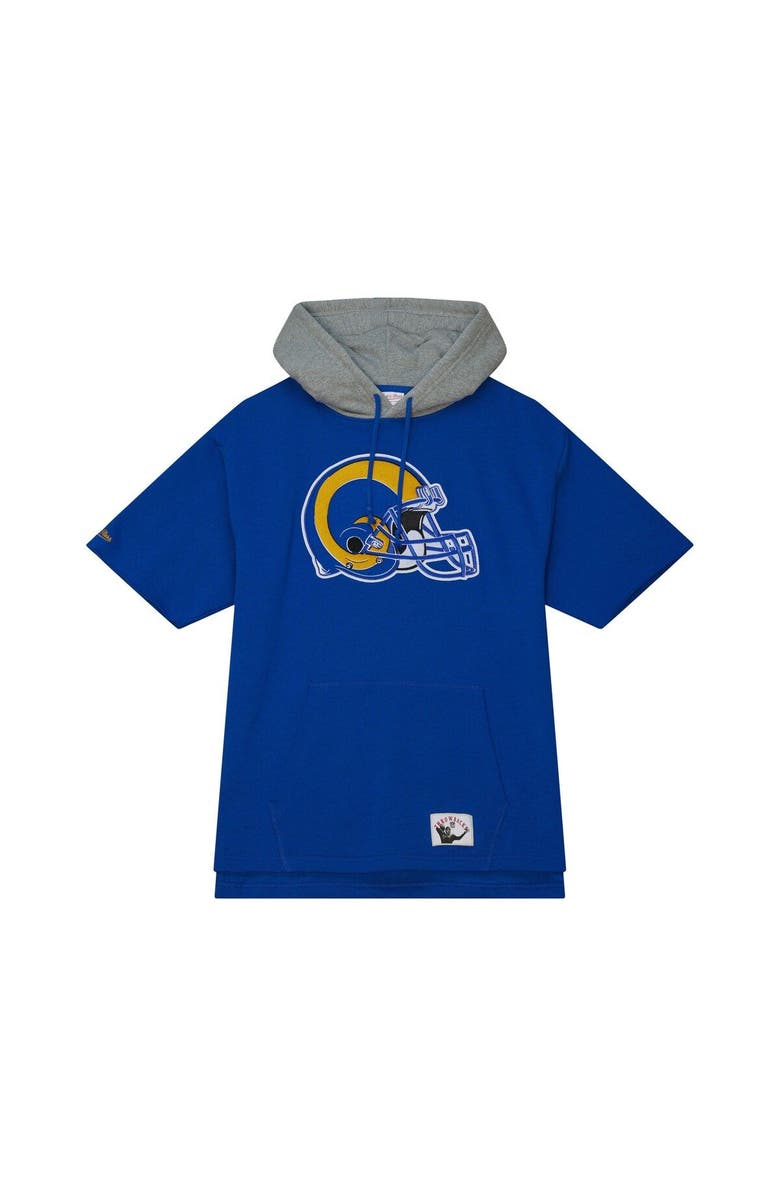 Mitchell & Ness Men's Mitchell & Ness Royal Los Angeles Rams Postgame Short Sleeve Hoodie, Alternate, color, Royal