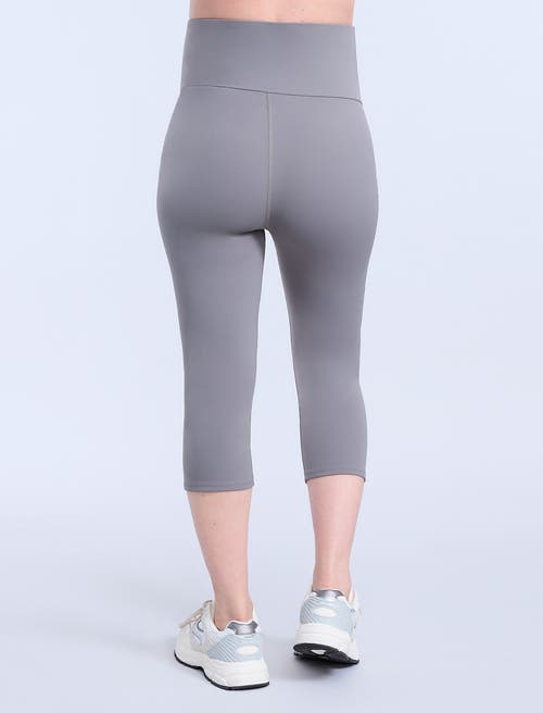 Motherhood Maternity Over The Belly Active Capri Legging In Heather Grey