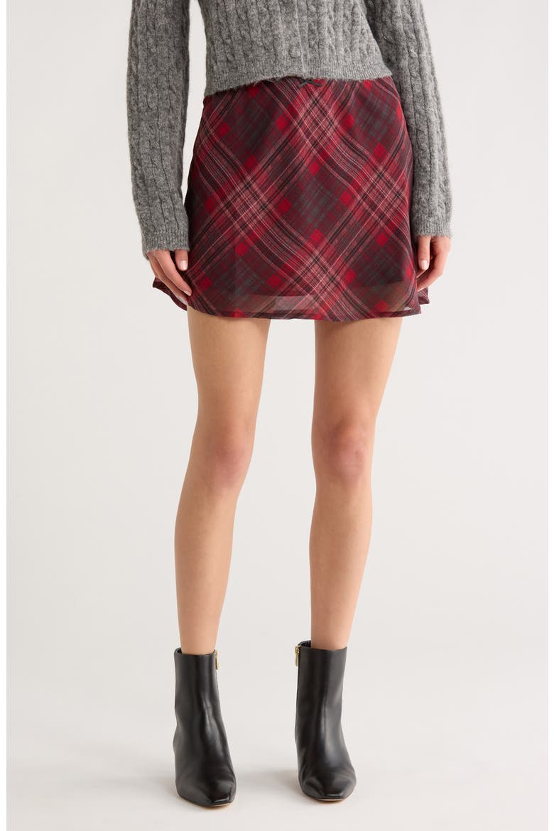 Plaid Miniskirt, Main, color, RED PLAID