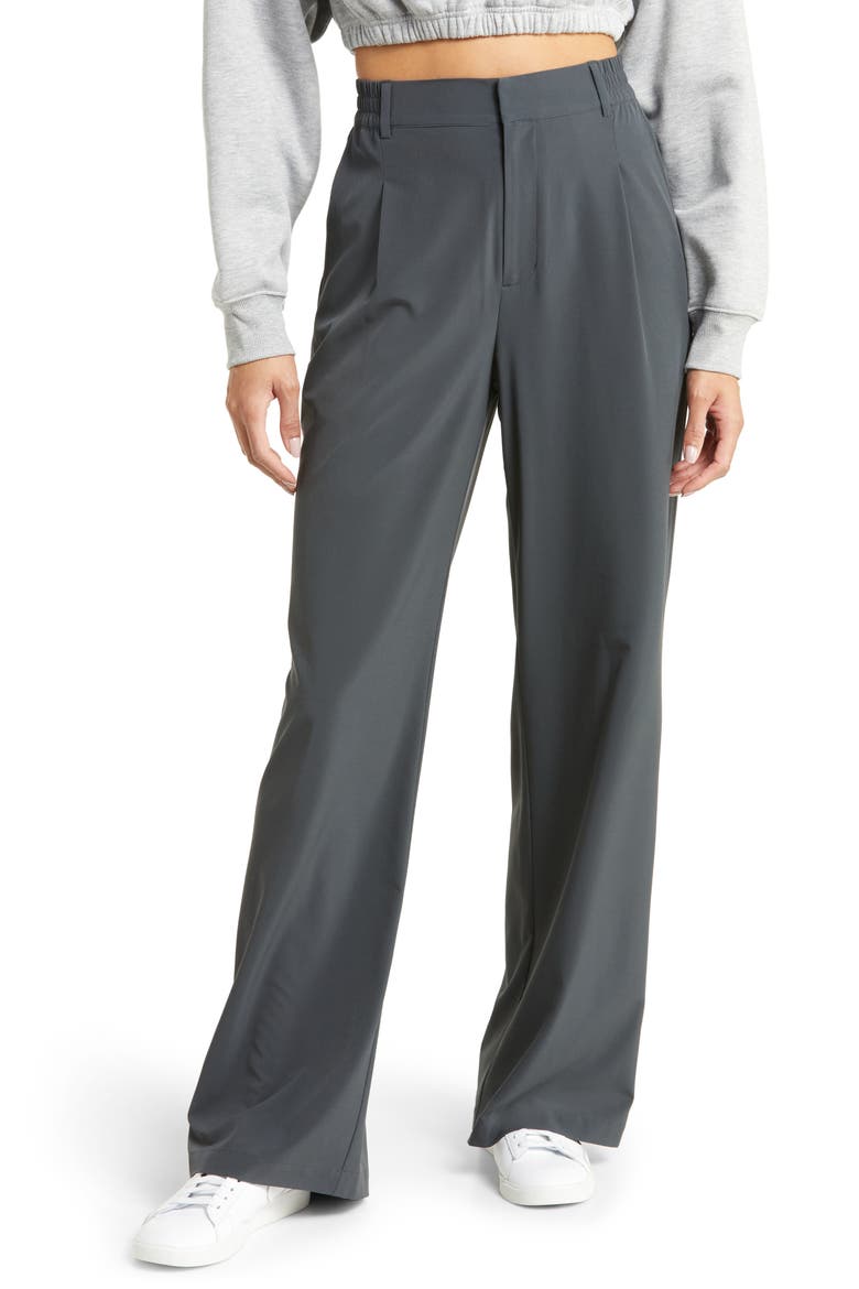 Pursuit High Waist Wide Leg Pants, Main, color, ANTHRACITE