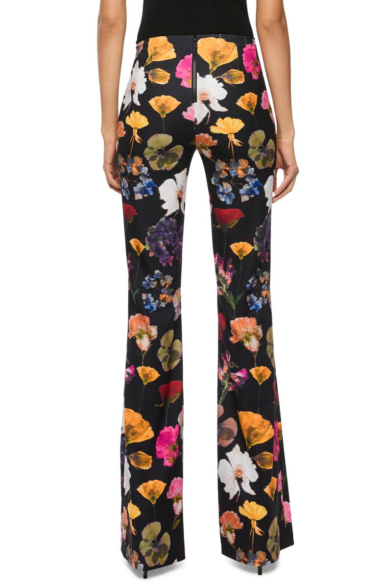 Alice + Olivia Floral High Waist Bootcut Pants, Alternate, color, 