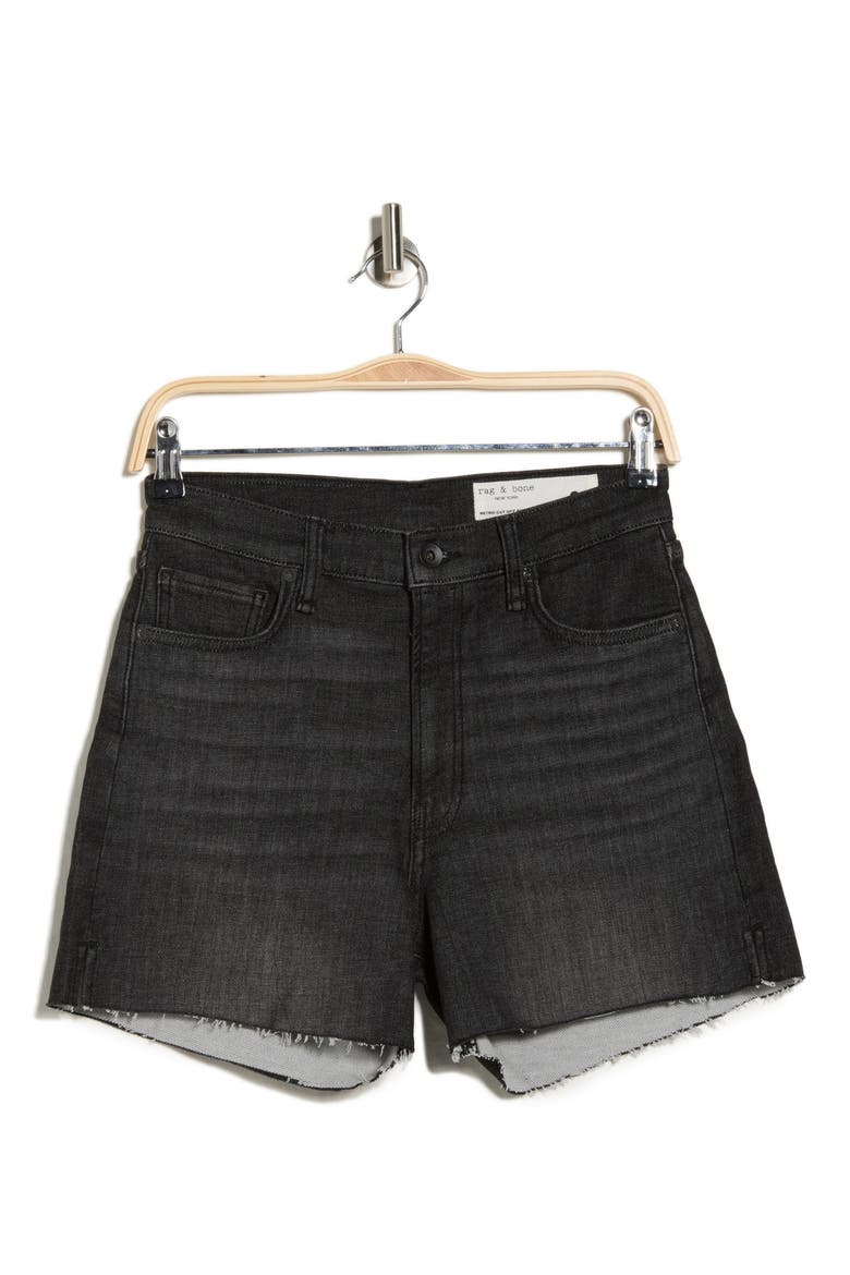 Retro Cutoff Denim Shorts, Alternate, color, WASHED BLACK