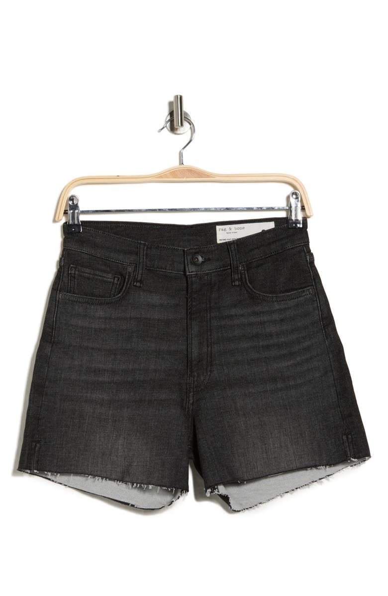 rag & bone Retro Cutoff Denim Shorts, Alternate, color, Washed Black