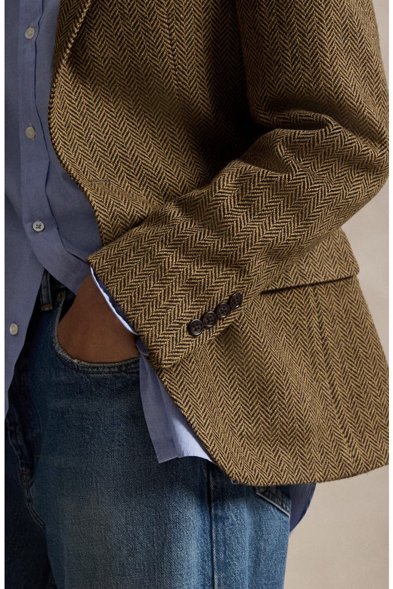 Herringbone Sport Coat, Alternate, color, BROWN