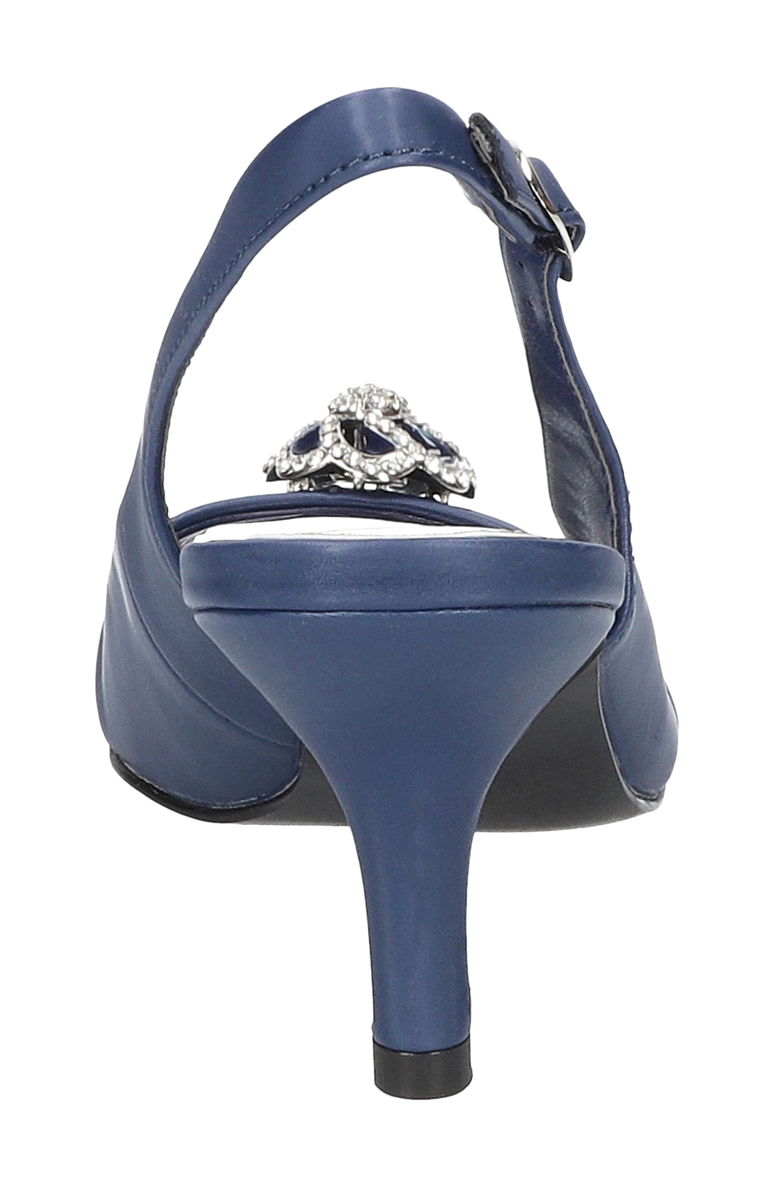 Poise Slingback Sandal, Alternate, color, NAVY SATIN