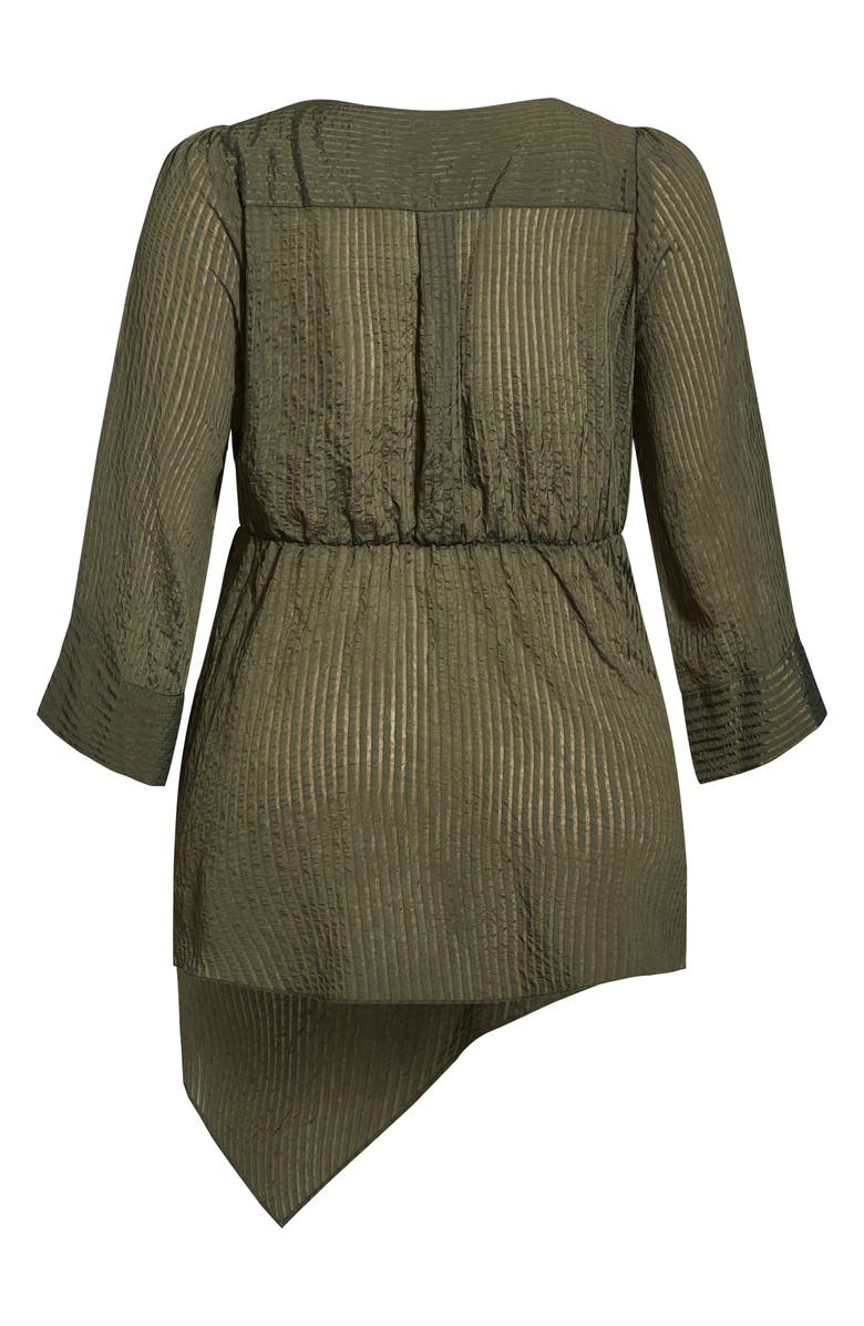 City Chic Whitney Stripe Asymmetric Wrap Tunic, Alternate, color, 