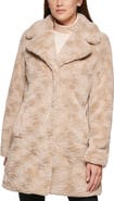 Kenneth Cole New York Notch Collar Faux Fur Coat