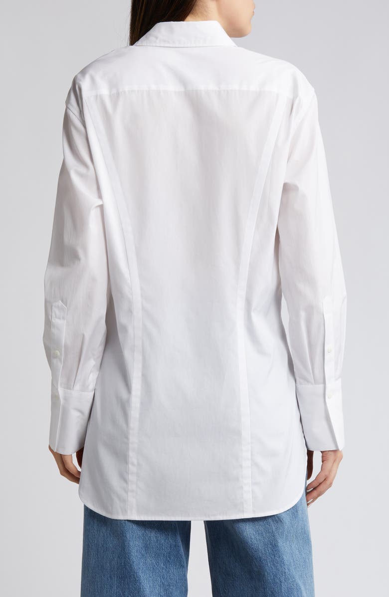 rag & bone Indiana Asymmetric Poplin Shirt, Alternate, color, White