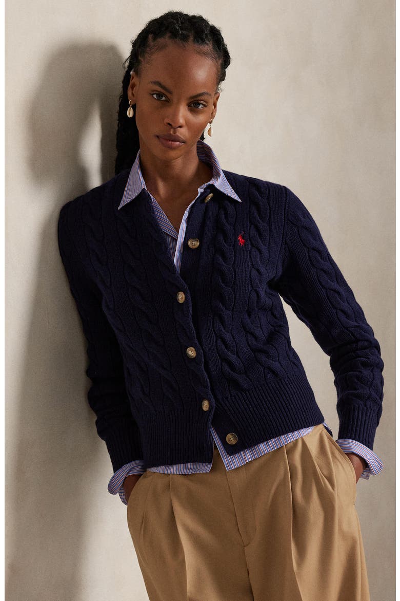 Cable Knit Wool & Cashmere Cardigan (Women) | Nordstrom