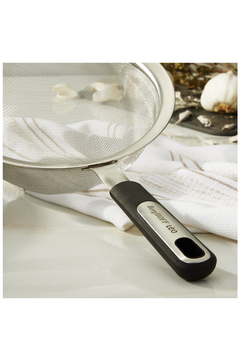 Leo Graphite Stainless Steel Mesh Strainer, Alternate, color, BLACK
