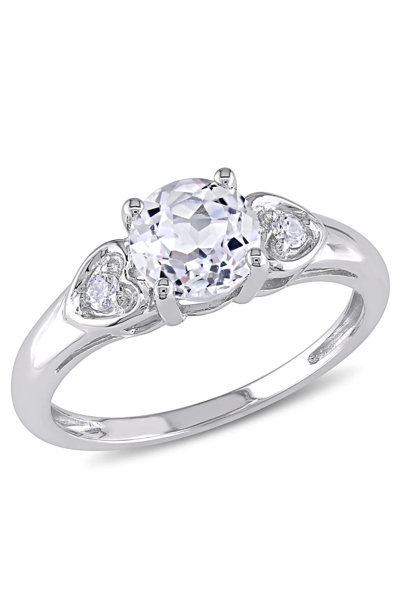 White Topaz Engagement Ring 10k, Main, color, 10k White Gold