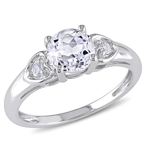 White Topaz Engagement Ring 10k