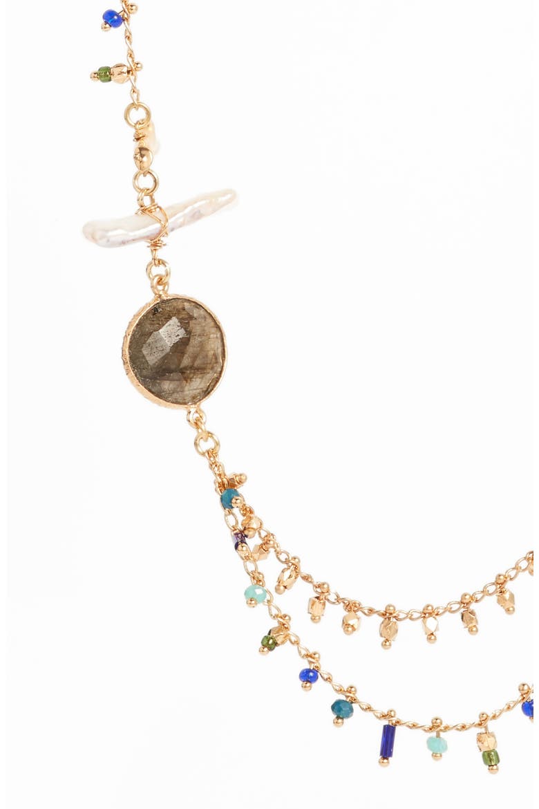 Serti Pondichery Stone Necklace, Alternate, color, BLUE/ GREEN