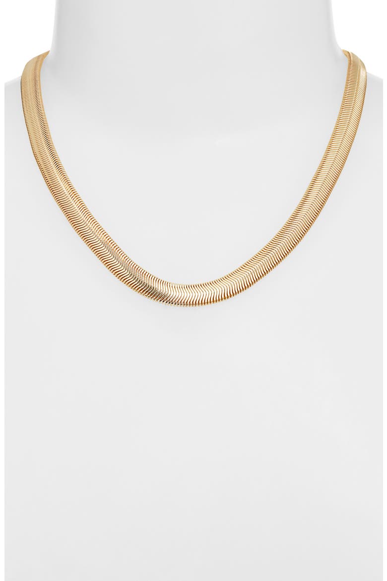 Jumbo Oval Herringbone Chain Necklace, Alternate, color, GOLD