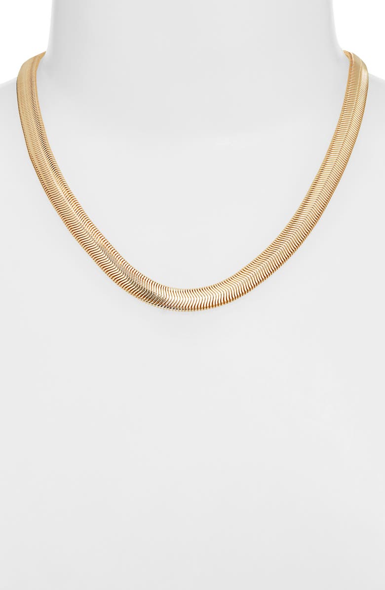 Nordstrom Jumbo Oval Herringbone Chain Necklace, Alternate, color, Gold