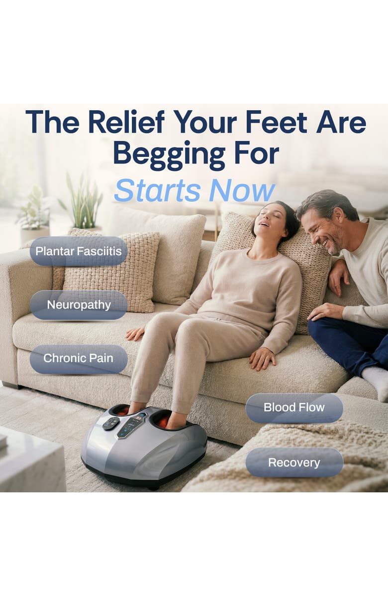 MIKO Shiatsu Foot Massager with Heat, LCD Display, Alternate, color, Charcoal