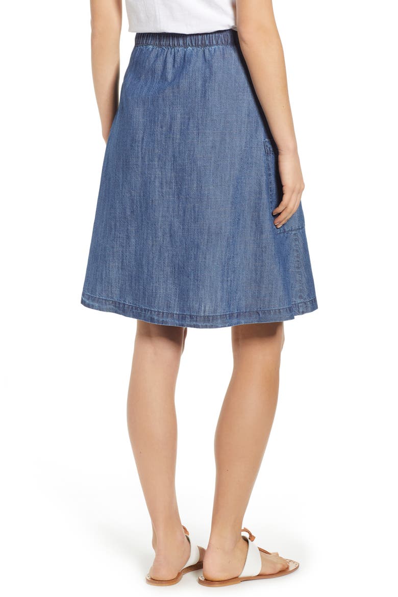 Side Pocket Chambray Wrap Skirt, Alternate, color, CHAMBRAY