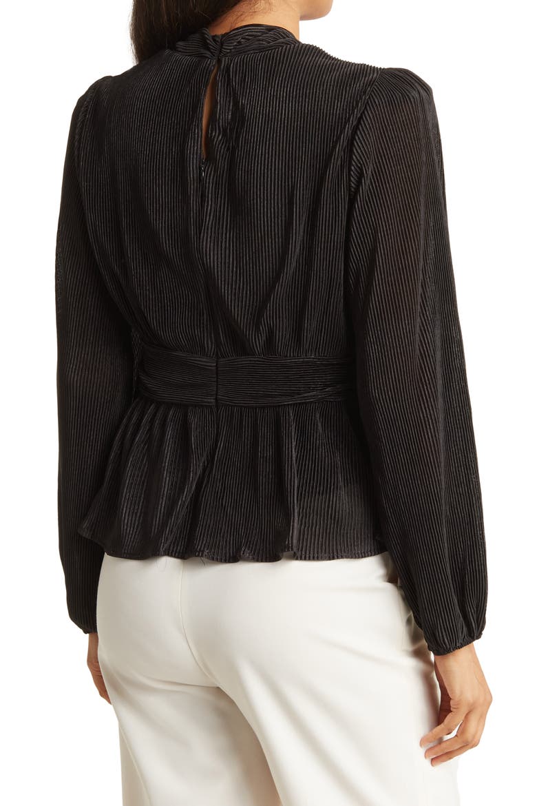 Crinkle Empire Waist Blouse, Alternate, color, N339 BLACK
