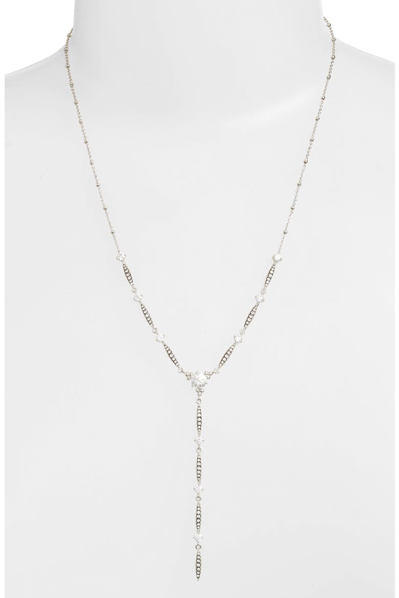 Cardamom Y-Necklace, Alternate, color, BLACK / SILVER