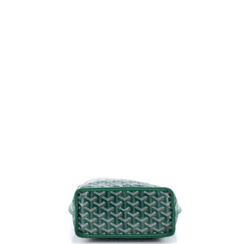 Pre-owned Goyard Goyard Anjou Reversible Tote Coated Canvas Mini In Green