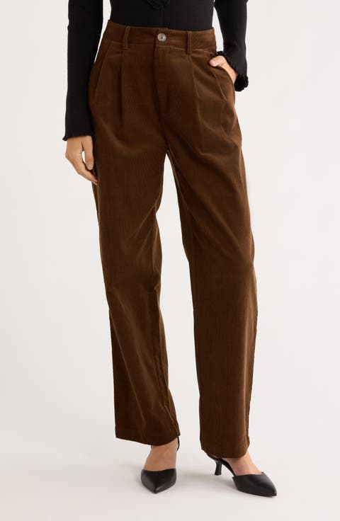 Pleated Corduroy Pants