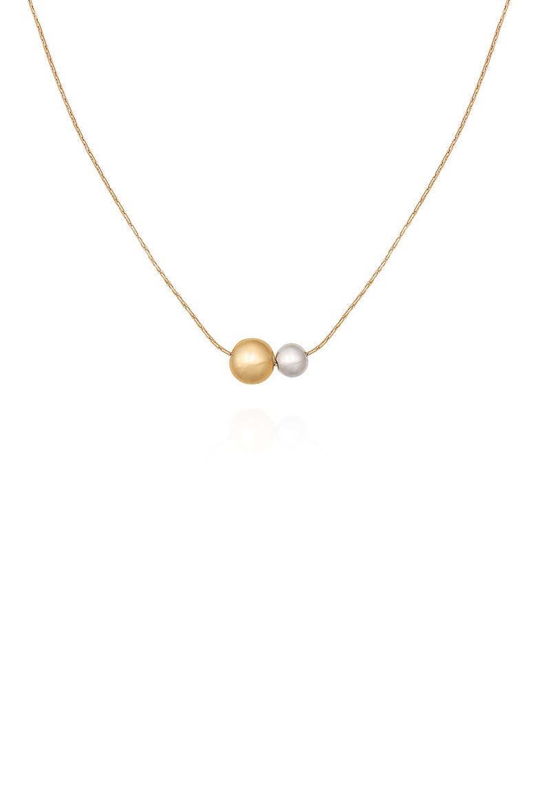 Two-Tone Orb Pendant Necklace, Alternate, color, GOLDTONE