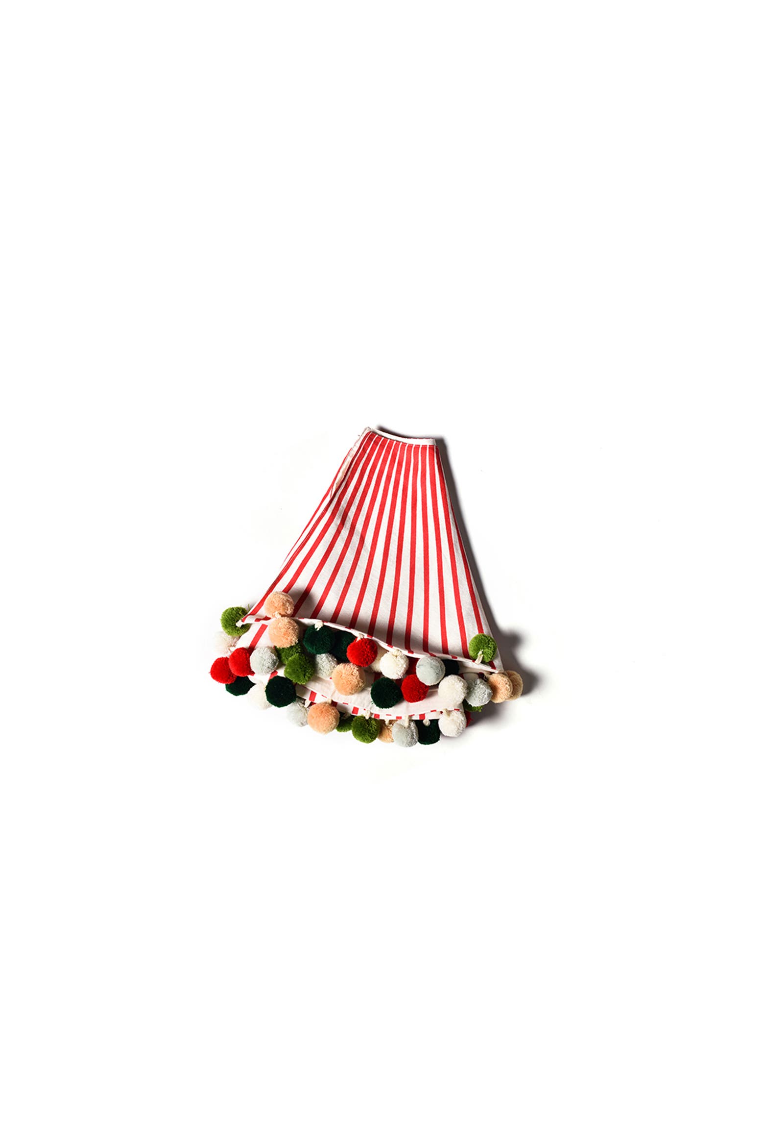 Red 7 Color Coton Colors by Laura Johnson Red Stripe Tree Skirt with Pom Poms ...
