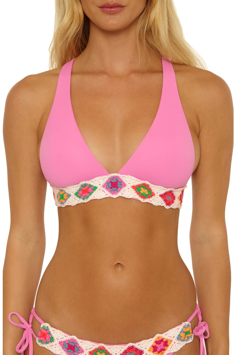 1969 Halter Triangle Swim Top, Main, color, PINKIE