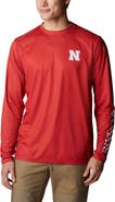 Columbia Men's Columbia Scarlet Nebraska Huskers Terminal Shot Omni-Shade Omni-Wick Long Sleeve T-Shirt