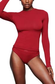 SKIMS Stretch Cotton Jersey Long Sleeve T-Shirt