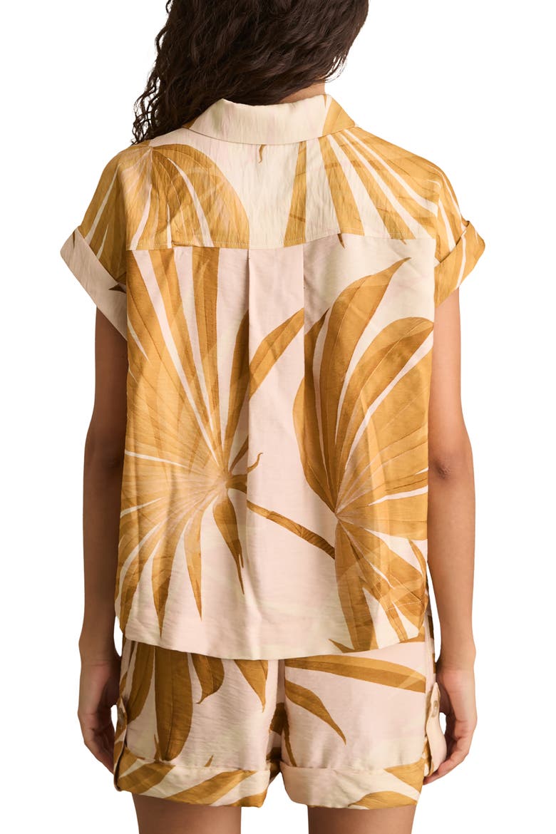 Hanna Frond Print Camp Shirt, Alternate, color, NEUTRAL