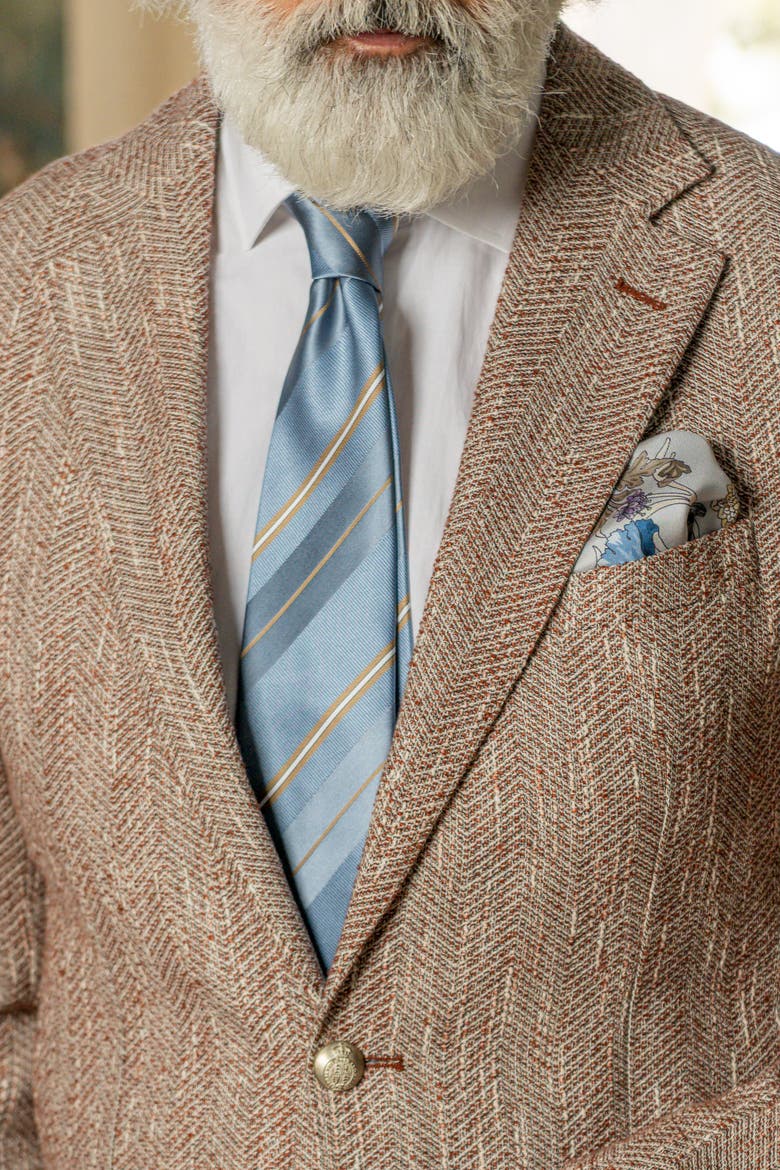 Toledo - Extra Long Silk Jacquard Tie for Men, Alternate, color, Blue