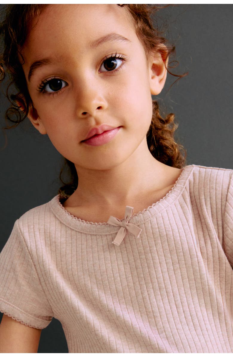 H&M 2-pack Cotton Tops, Alternate, color, Light Beige/Beige