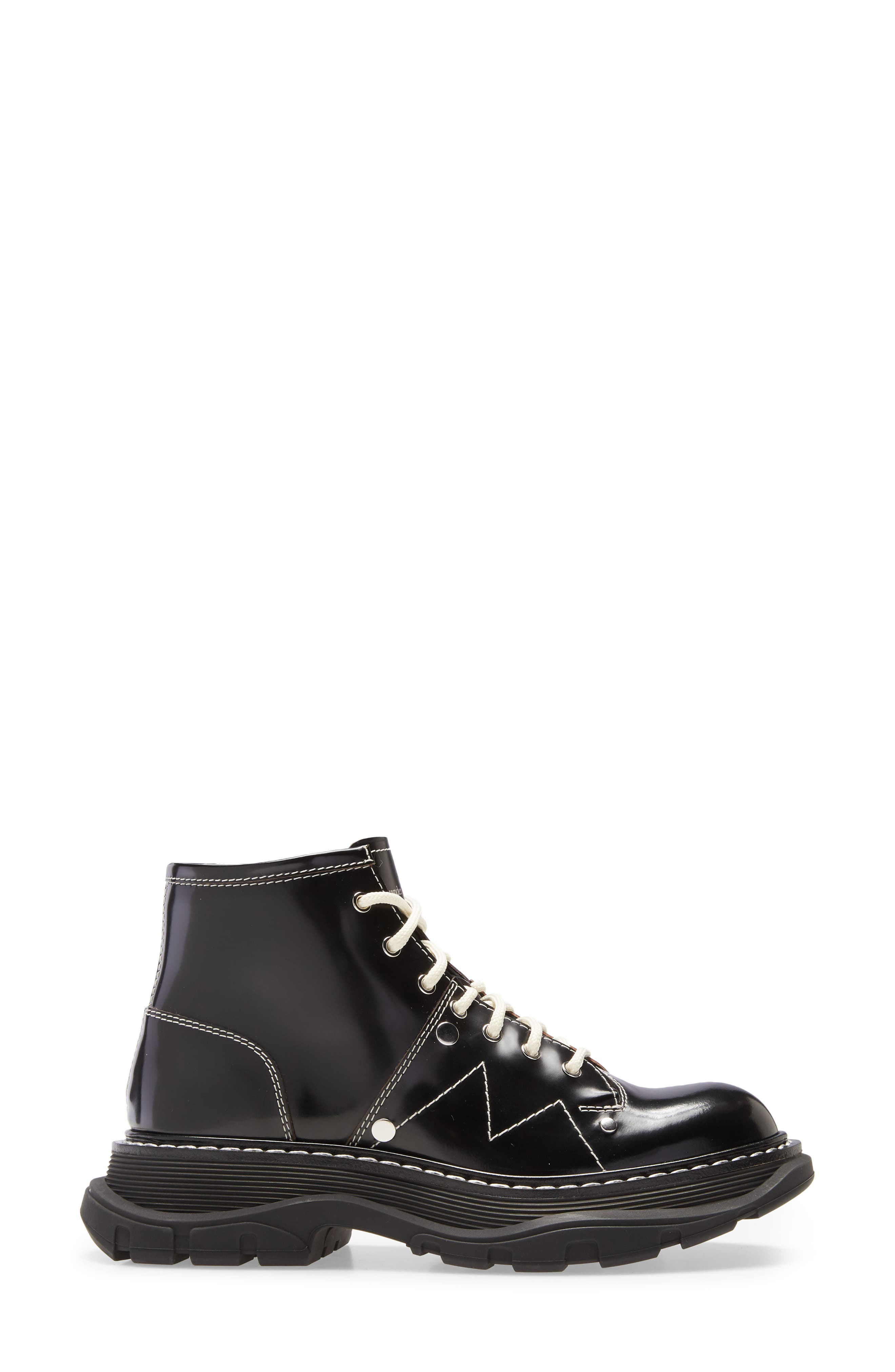 McQueen Alexander McQueen Lace-Up Lug Sole Hiker Boot, Alternate, color, 
