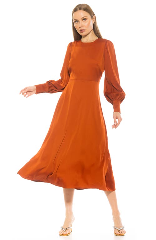 Alexia Admor Sophie Long Sleeve Fit & Flare Maxi Dress In Camel