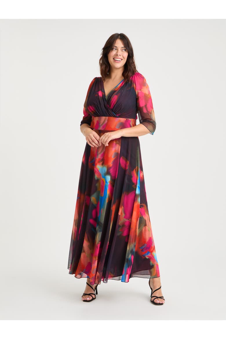 Verity Abstract Print Maxi Gown, Main, color, Orange Navy