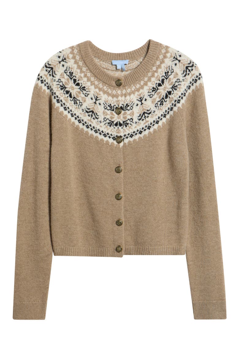 Sonnet Fair Isle Cardigan, Alternate, color, TAUPE FAIR ISLE