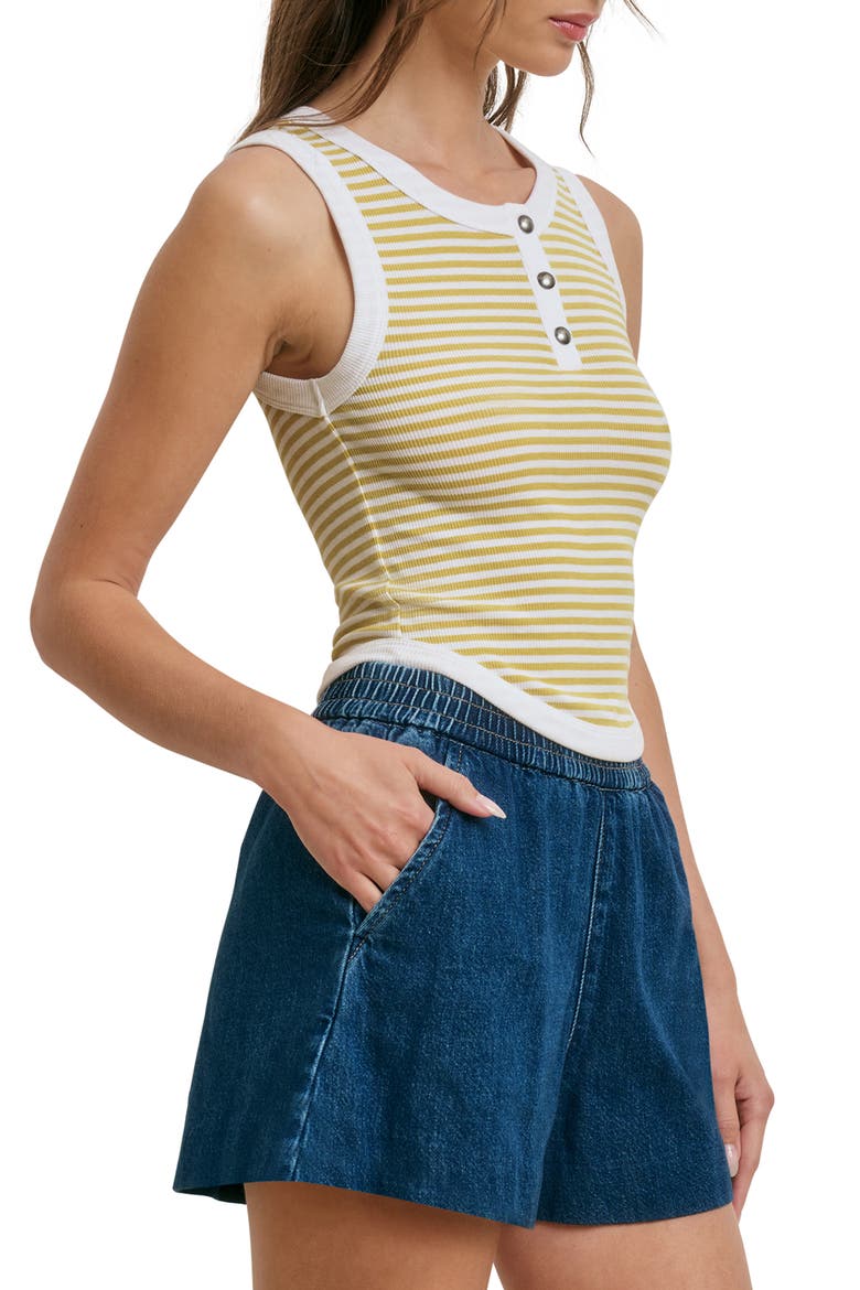 The Foundation Stripe Rib Tank, Alternate, color, GOLDEN WHITE STRIP