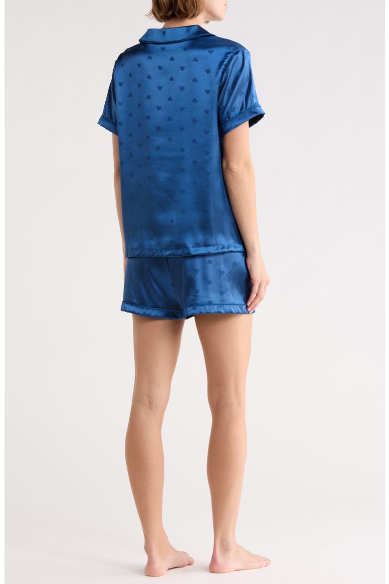 Dixie Heart Satin Shorts Pajamas, Alternate, color, NAVY HEART JACQUARD