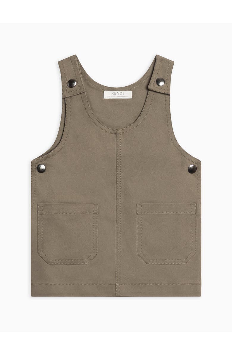 Kendi Alma Twill Jumper Dress, Alternate, color, Olive