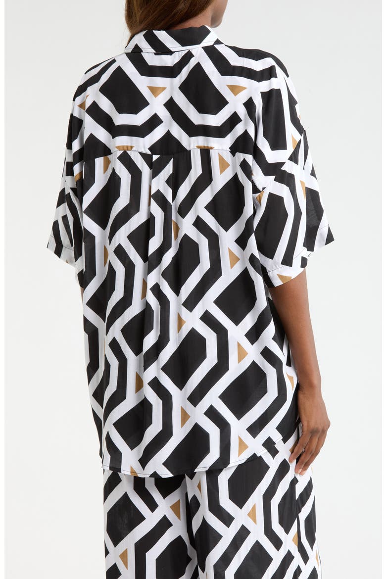 Aloha Cover-Up Shirt, Alternate, color, BLACK PRINT