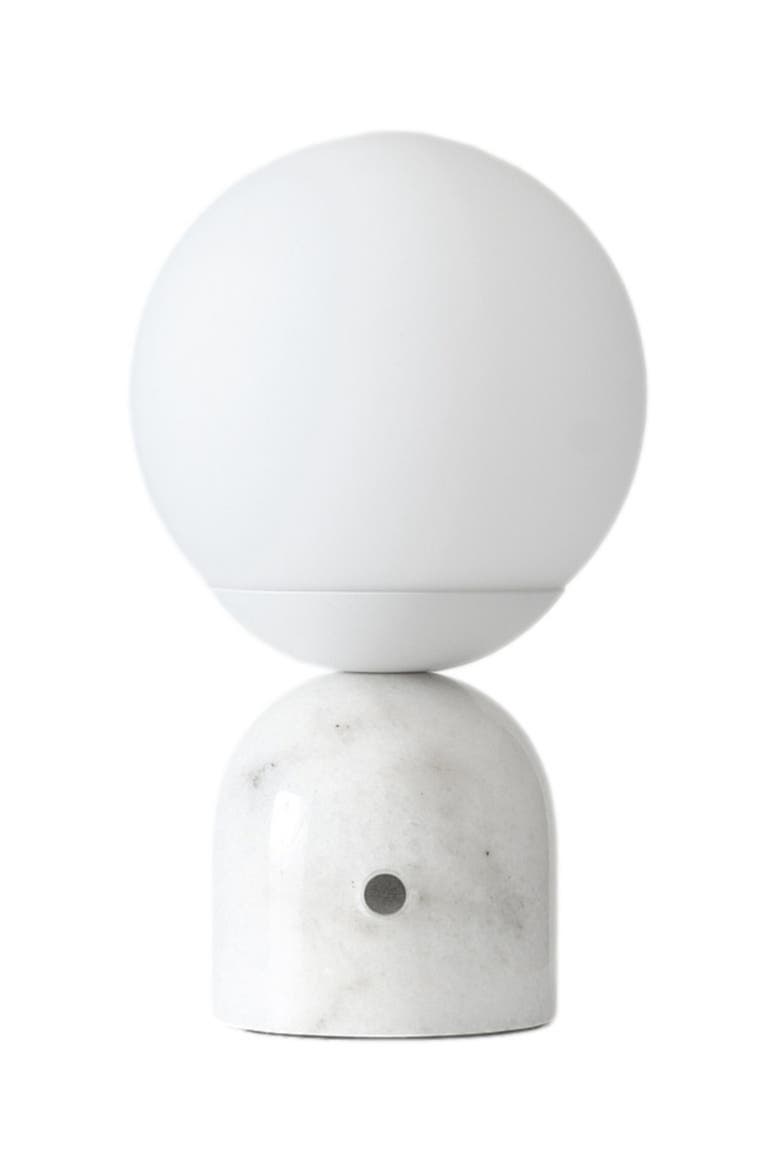 Mila 9.85" Marble LED Bedside Table Lamp with Built-In 3-Way Dimmer, Main, color, White