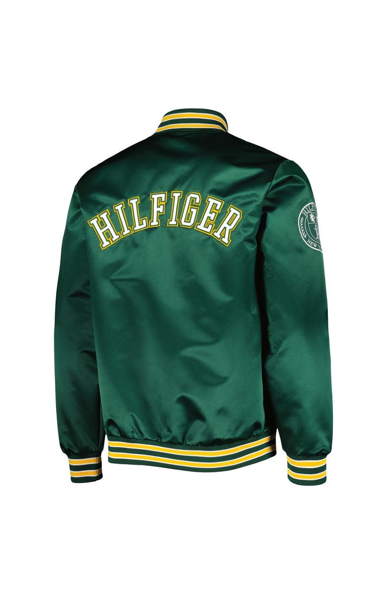 Tommy Hilfiger Men's Tommy Hilfiger Green Green Bay Packers Elliot Varsity Full-Snap Jacket, Alternate, color,