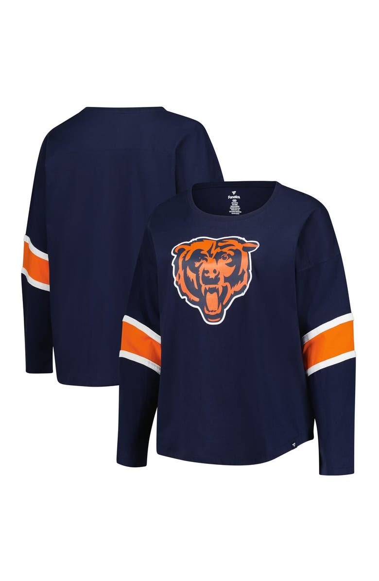 FANATICS Women's Fanatics Navy Chicago Bears Plus Size Redzone 3/4-Sleeve Scoop Neck T-Shirt, Main, color, Navy